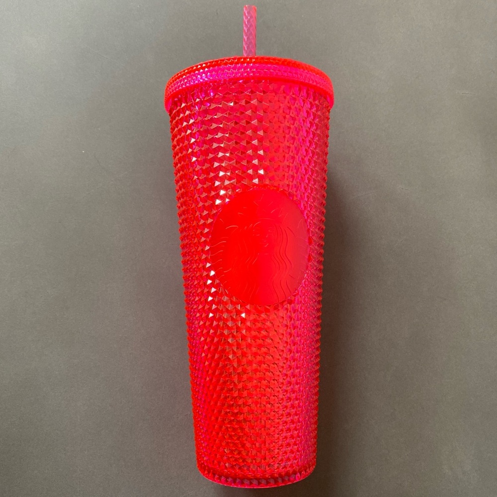 Starbucks tumbler holiday 2019 neon pink venti new